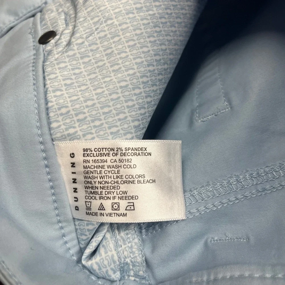 DUNNING Dress Pants Mens 33x32 golf Blue office Stretch Chinos preppy o